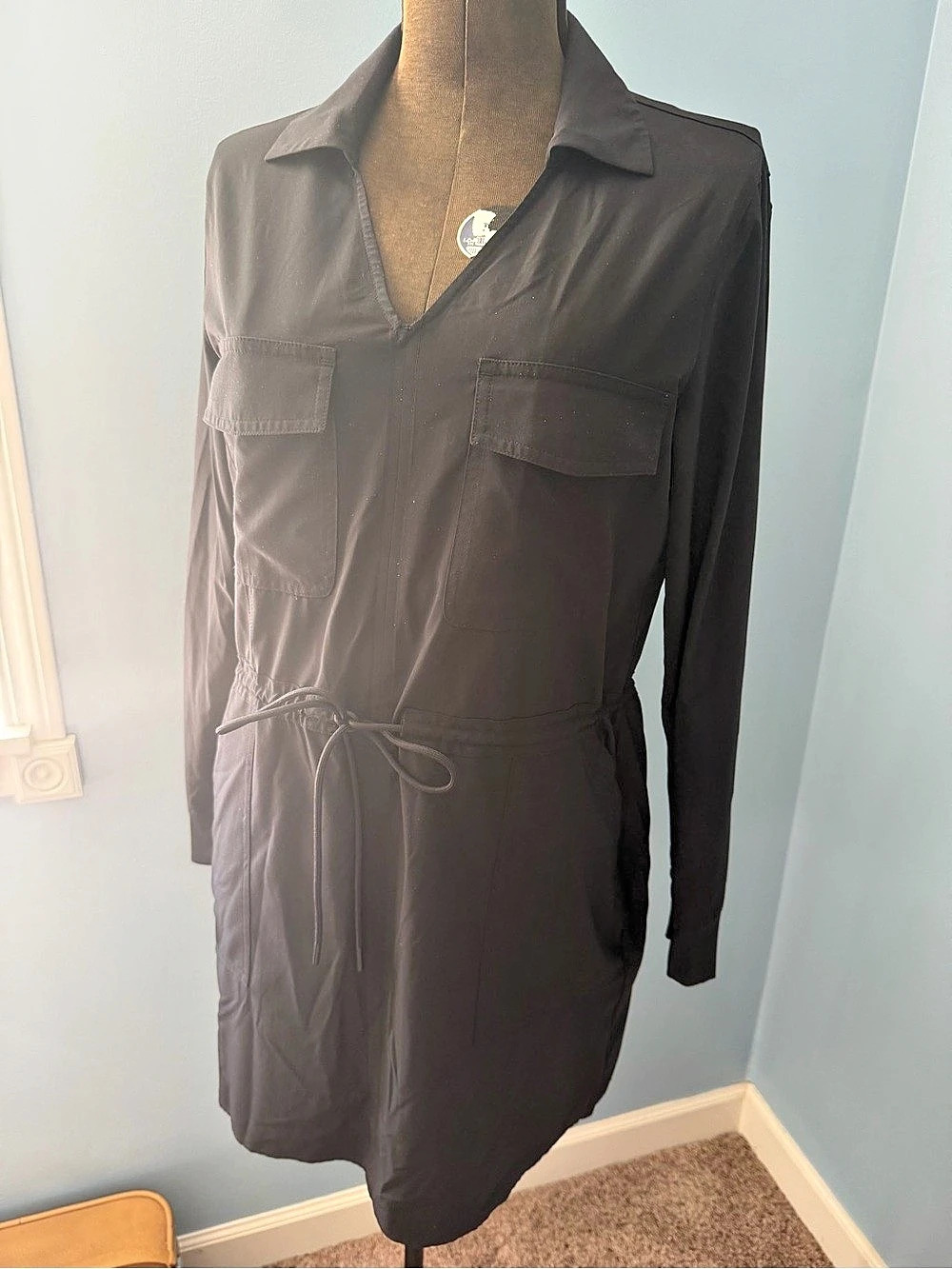 Athleta Zuma Shirt Dress Women'Small Mini Black Small
